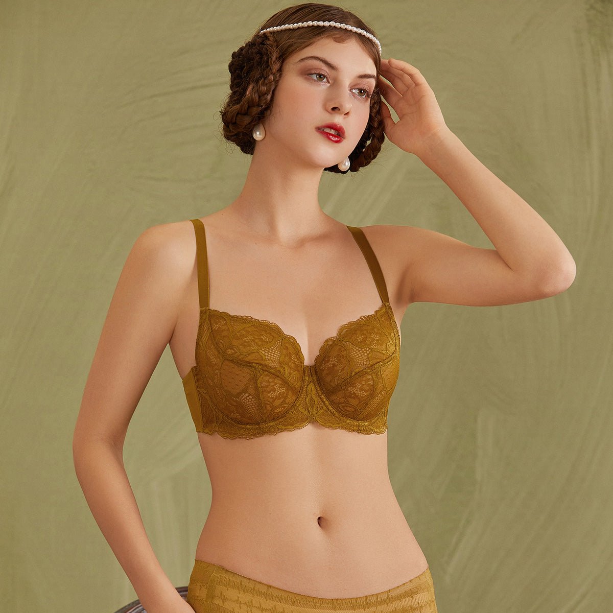 Sheer Lace Full Coverage Minimizer Underwire Bra